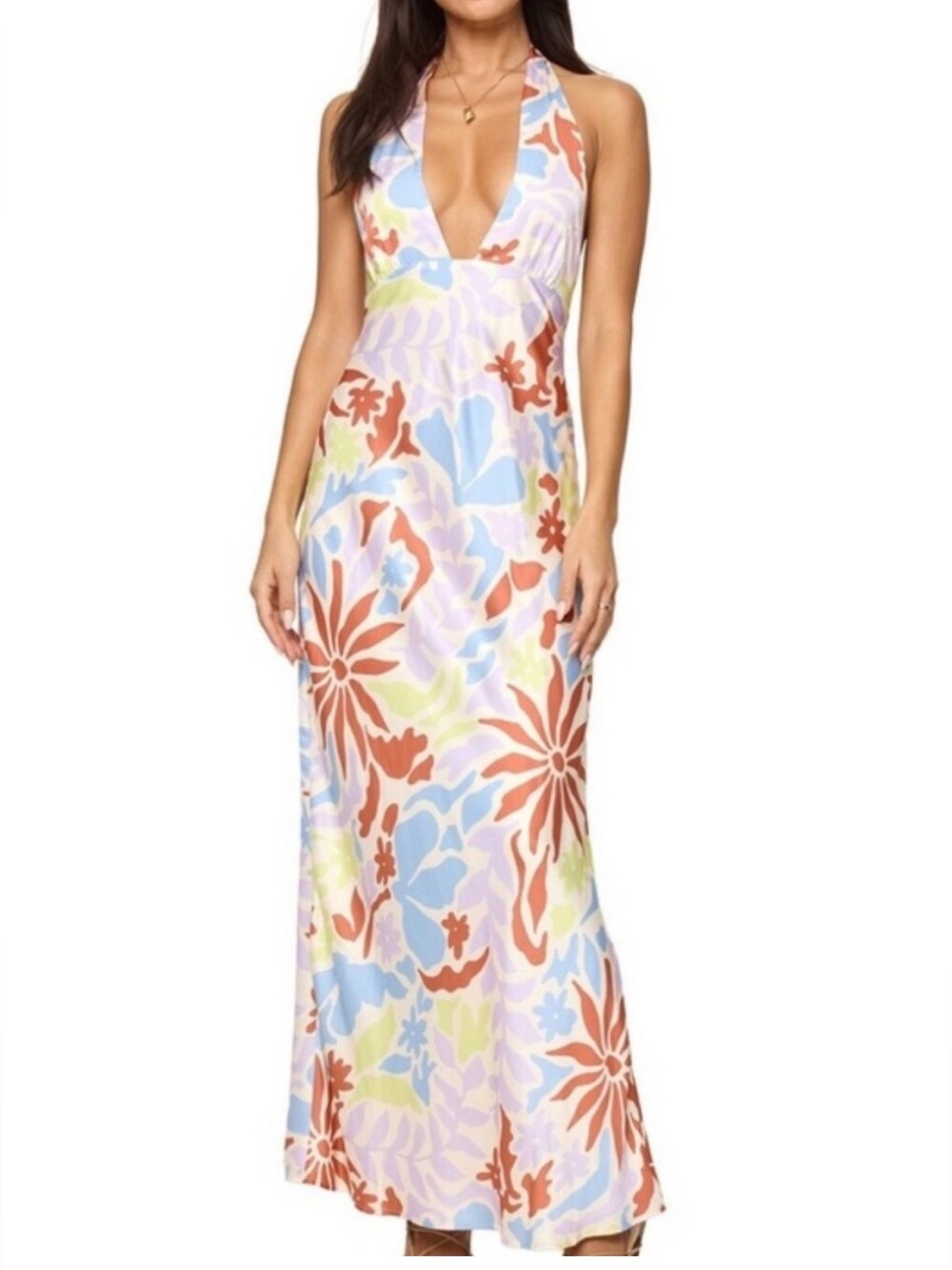 l*space Tuscany Halter Maxi Dress in multi color pastels